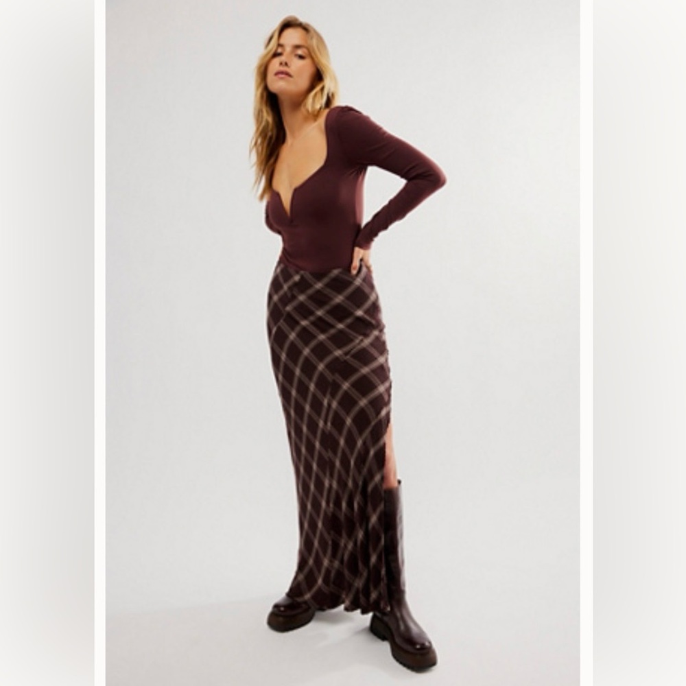 NWT - Free People Brown V-Wire Bodysuit